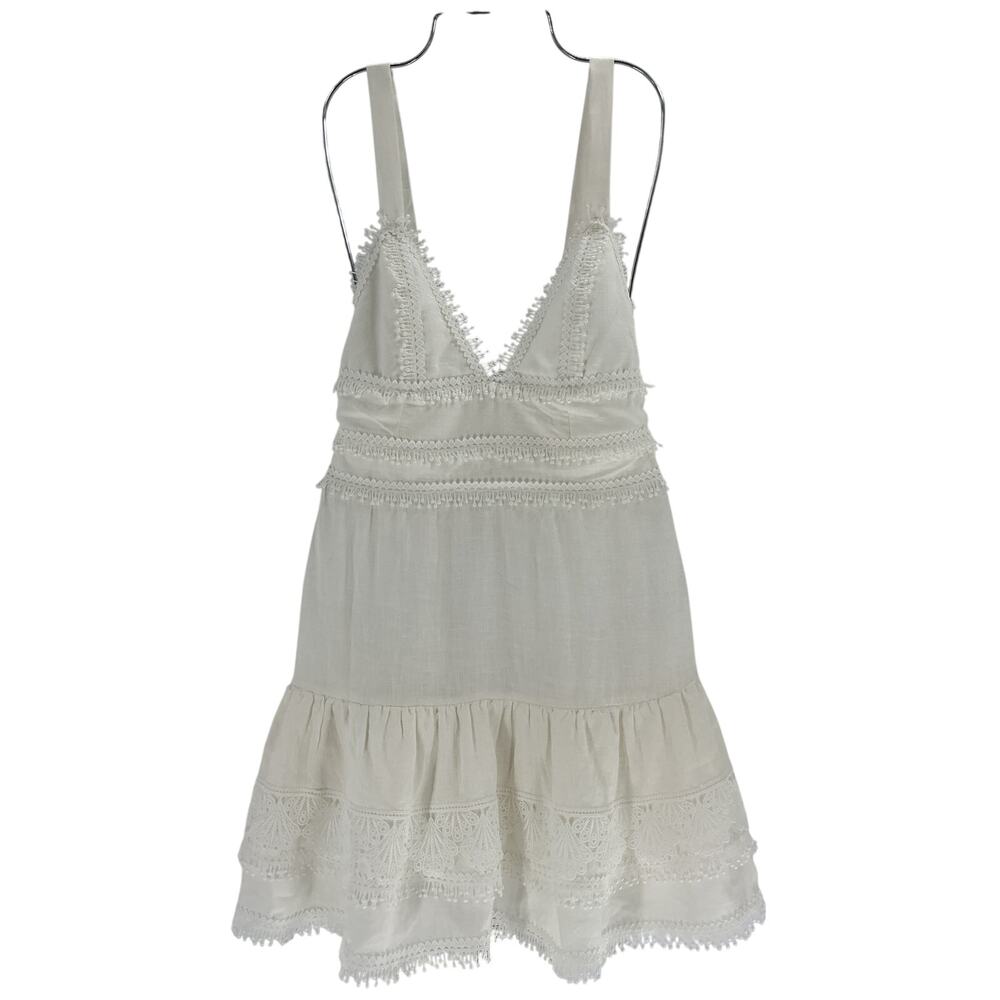 Waimari Lace Trimmed White Charlotte Dress Size L - Picture 2 of 4